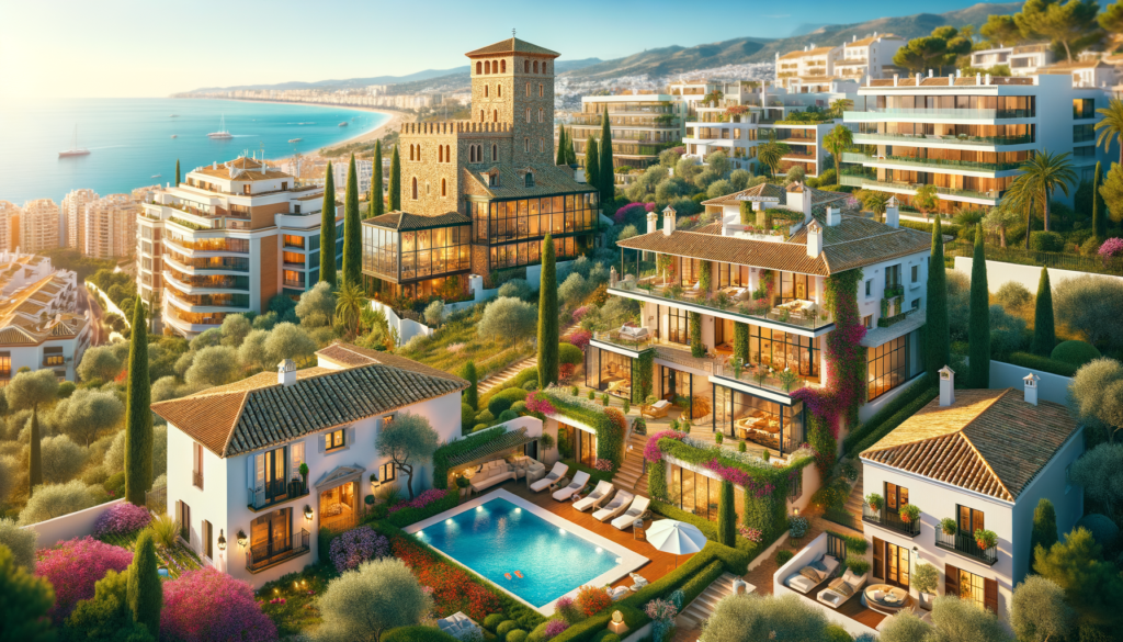 Property Types in Marbella realistic photo of, award winning photograph, 50mm