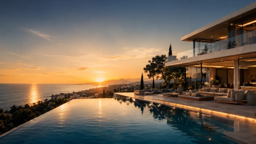 Luxury property in Marbella at sunset