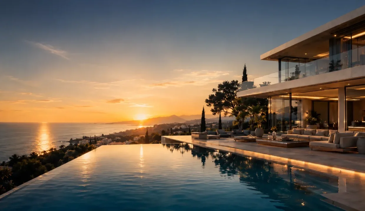 Luxury property in Marbella at sunset