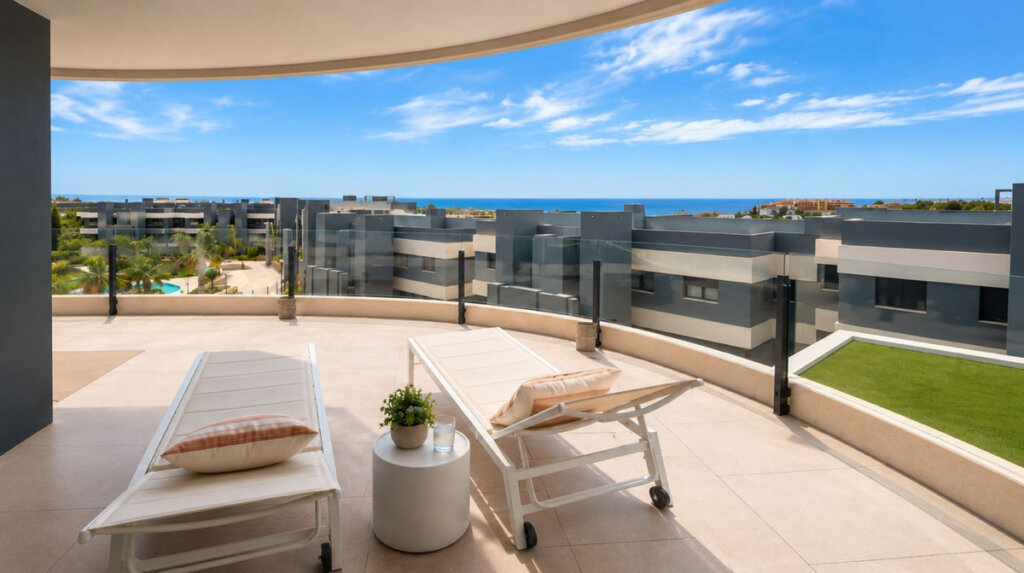 Furnished 3 Bedroom Apartment with Terrace for Rent in Selwo, Nueva Milla de Oro, Estepona