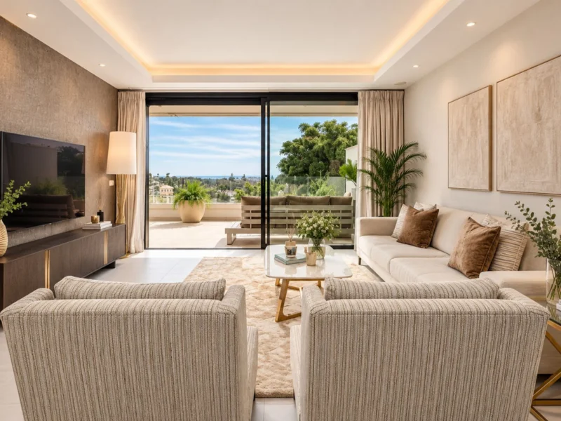 Furnished 2 Bedroom Apartment with Terrace for Rent in Nueva Andalucía, Marbella