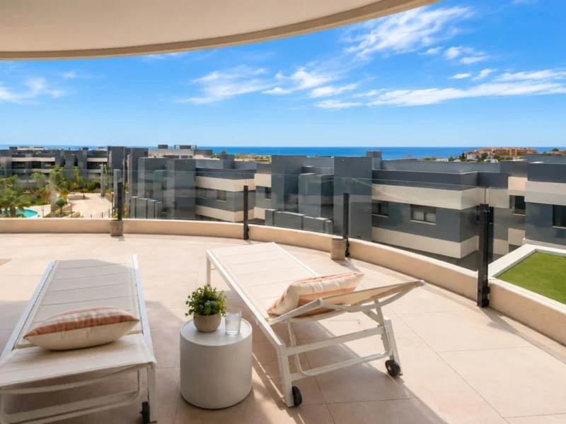 Furnished 3 Bedroom Apartment with Terrace for Rent in Selwo, Nueva Milla de Oro, Estepona